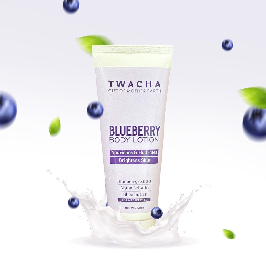 Blueberry Body Lotion | Shea Butter, Alpha Arbutin, Blueberry Extract | Deep Moisturiser, Brightens Skin, Anti-Tan Benefits |100g