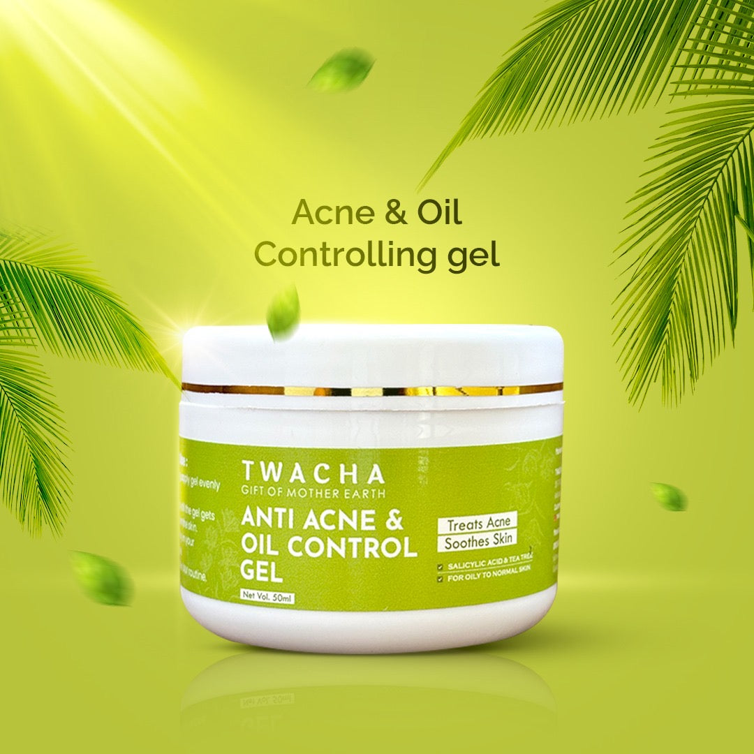 Acne & Oil Control Gel | Treats Acne, Unclog Pores, Soothes Skin | Salicylic Acid & Tea Tree | 50 gm