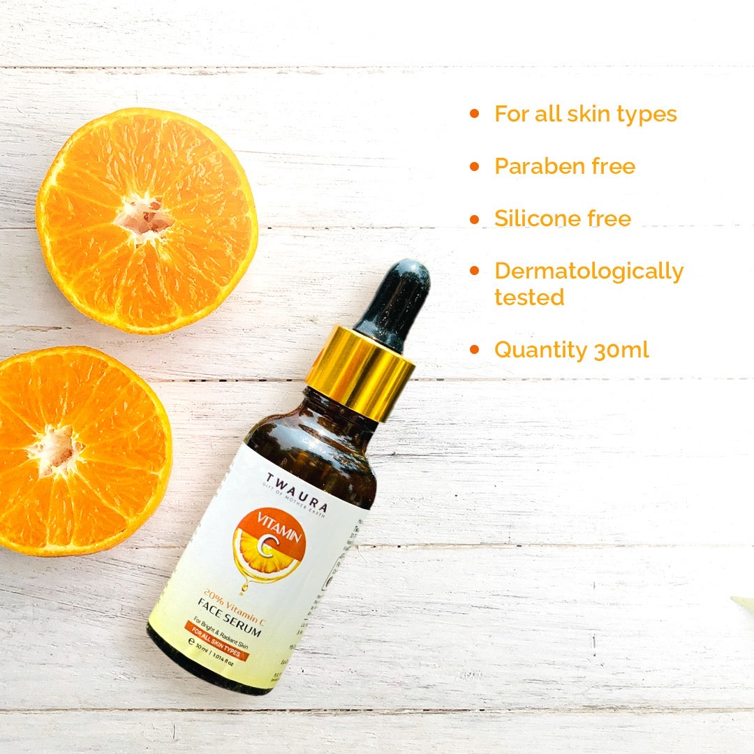 20% Vitamin C Face Serum |30ml | For Bright & Radiant Skin | Fades Dark Spots, Removes Dullness | Suitable For All Skin Types