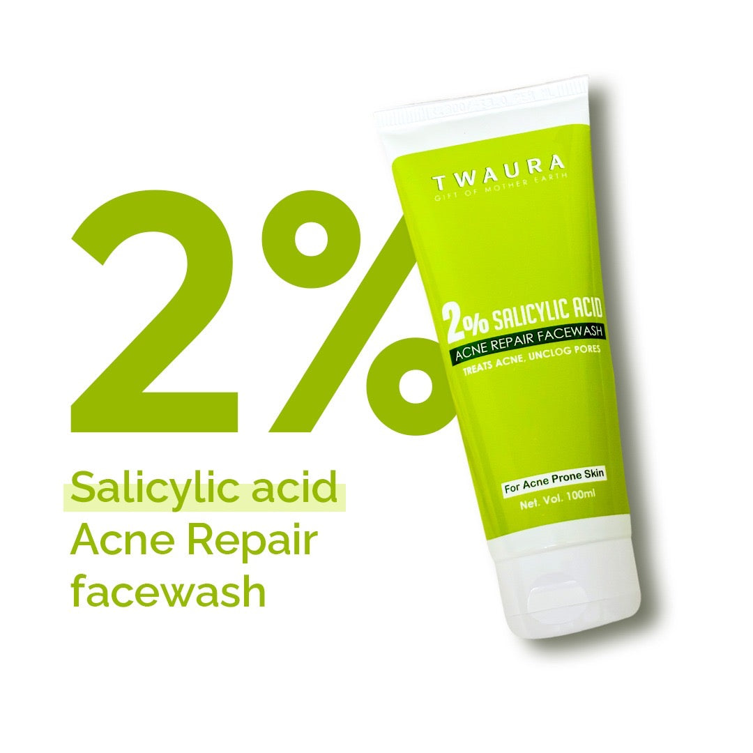 2% Salicylic Acid Acne Repair Face Wash | 2% Salicylic Acid & Niacinamide | Treats Acne, Pimples | Unclogs Pores | For Oily, Sensitive, Acne-Prone Skin | 100 ml